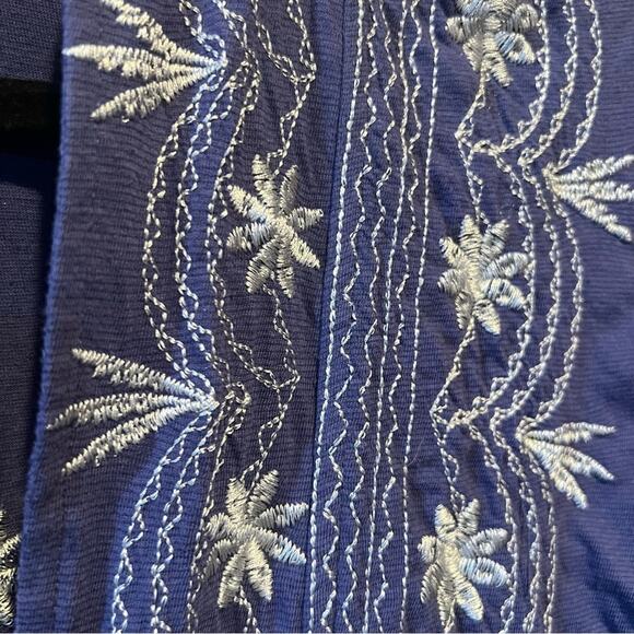 Soft Surrounding Draped Open Embroidered Cardigan size S/M blue and white - Picture 7 of 12